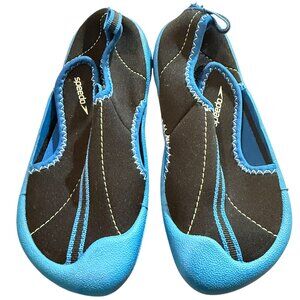 Speedo Kids Water Shoes XL 11/12 Blue Swim Aqua Shoes Slip-On Grip